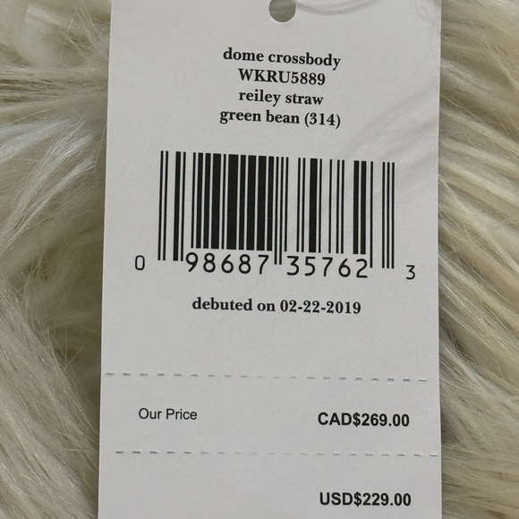 🆕NWT🆕 Kate Spade Straw Dome Crossbody with Green Bean Saffiano Leather Trim!💚 - Picture 7 of 7